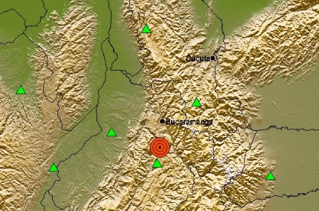 No para de temblar en Colombia: Se registra sismo de 3,4 en Los Santos-Santander