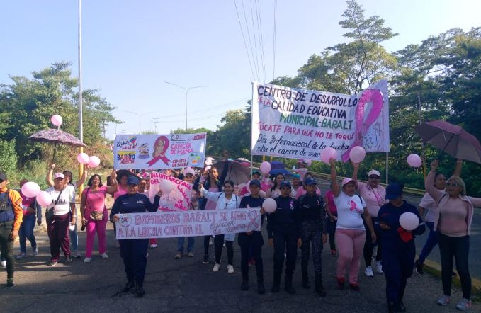 Fuerzas vivas del municipio Baralt marcharon para promover la lucha contra el cáncer de mama