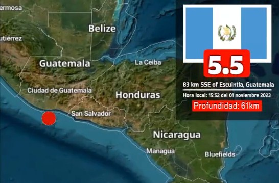 Sismo de magnitud 5,5 sacudió Guatemala sin causar víctimas