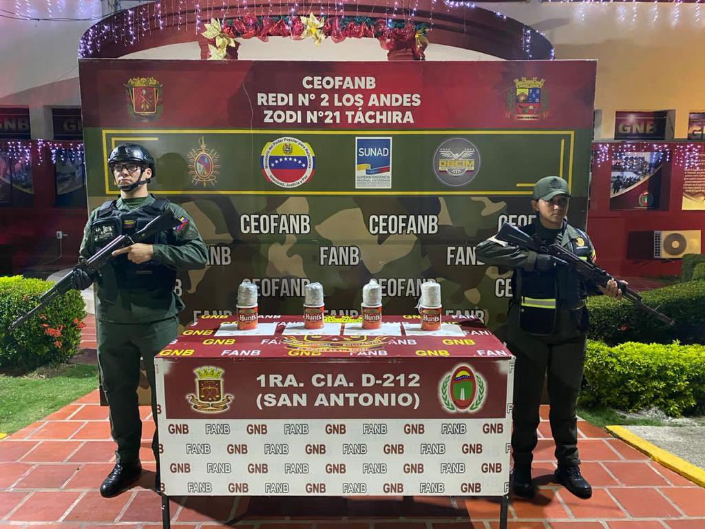 Efectivos militares de la FANB incautan alijo de droga que iba al interior del país