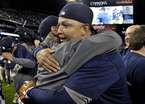 Miguel Cabrera felicitó a Jim Leyland por su elección al Salón de la Fama