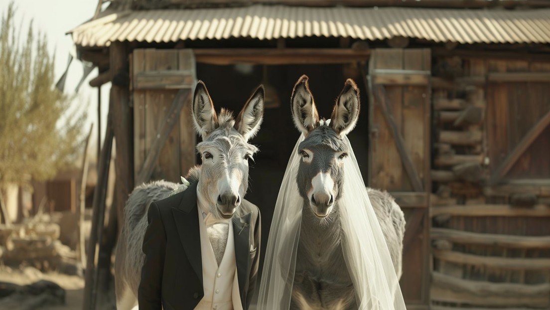 Casan a dos burros para crear conciencia del riesgo de extinción de estos animales (+Video)