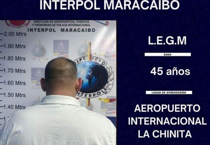 Interpol Maracaibo detuvo a hombre solicitado por homicidio en el aeropuerto La Chinita