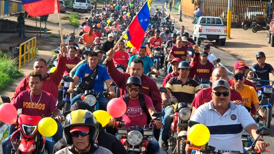 Marcha en la Guayana Esequiba para rechazar sanciones de EEUU y respaldar a Maduro