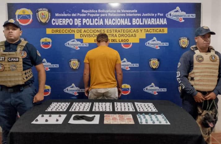 Detuvieron a hombre con 146 envoltorios de droga en Sur del Lago