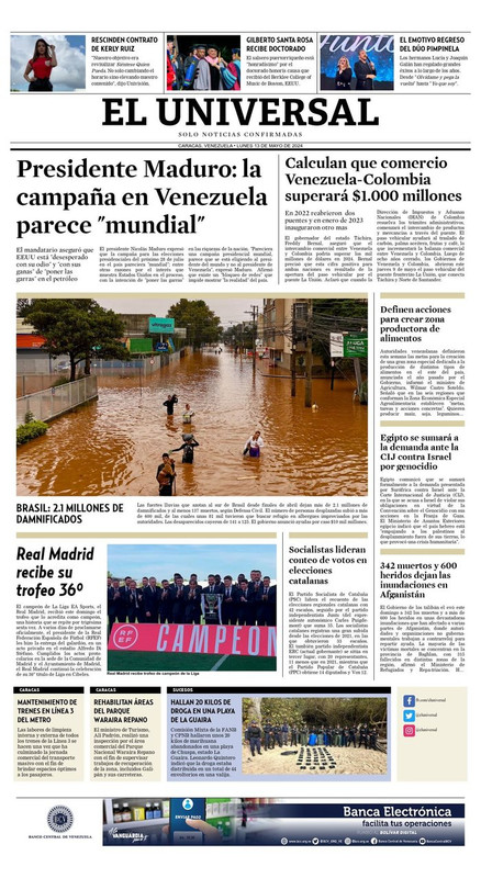 Titulares de la prensa nacional para este 13 de mayo