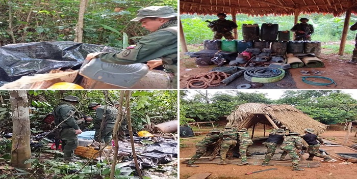 FANB destruyó un campamento de minería ilegal en Bolívar