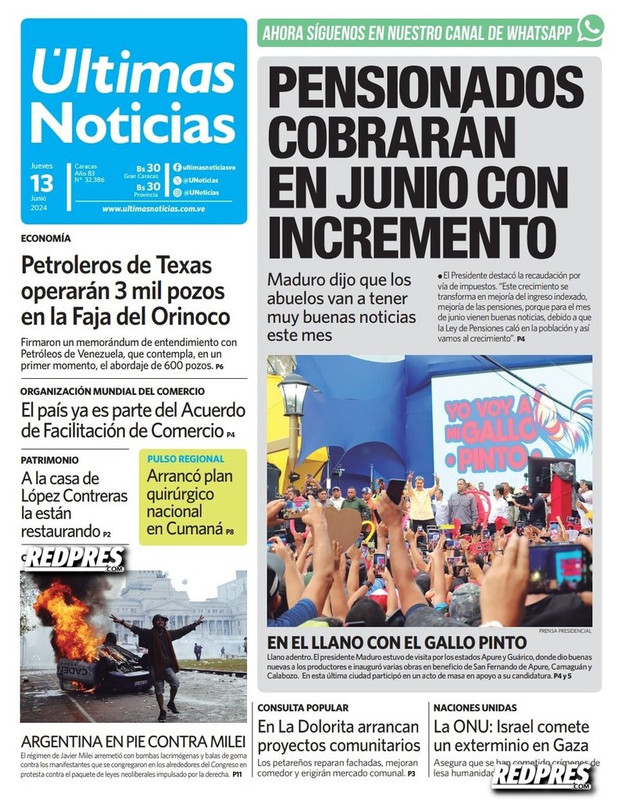 Titulares de la prensa nacional para este 13 de junio