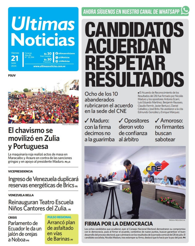 Titulares de la prensa nacional para este 21 de junio