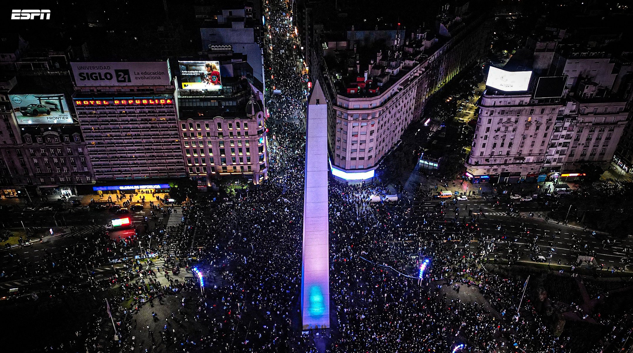 El Obelisco de Buenos Aires fue una fiesta tras la consagración de la Selección Argentina en la Copa América