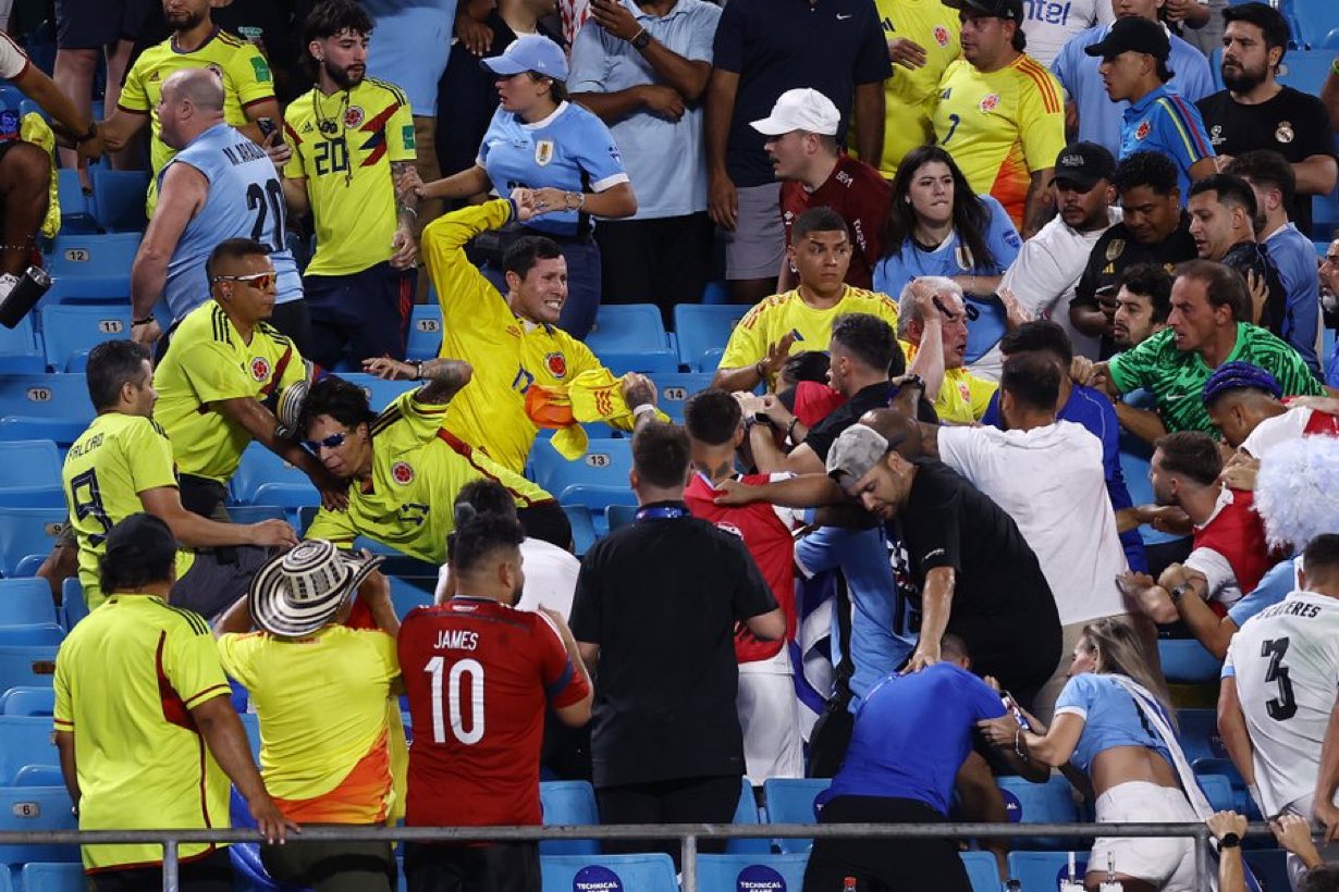 Conmebol abre expediente ante violencia desatada en el partido entre Colombia y Uruguay