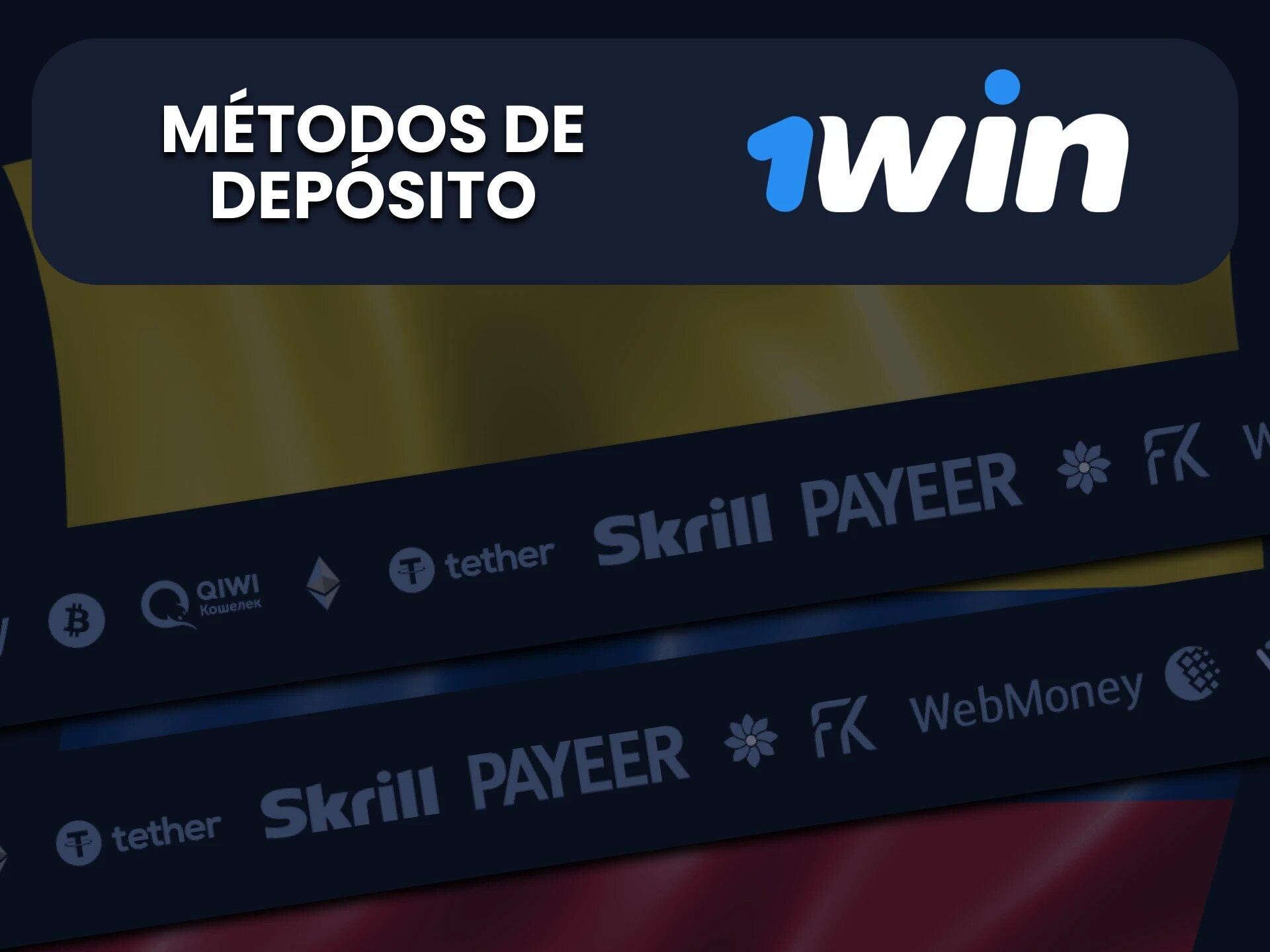 Instrucciones para depositar en 1Win en Colombia