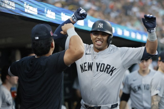 Oswald Peraza aportó su tablazo en el blanqueo de los Yankees de Nueva York