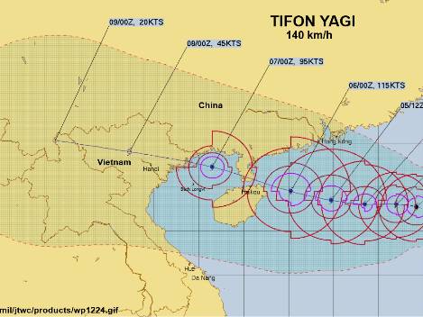 Supertifón Yagi impactará entre el viernes y domingo al sur de China