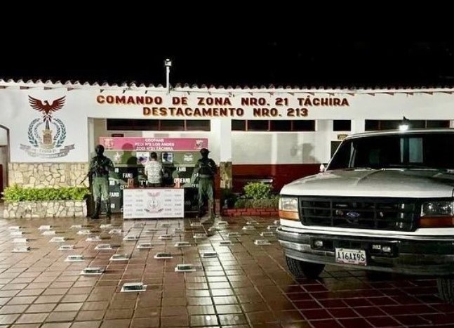 Incautan más de 40 kilos de cocaína procedente de Colombia en Táchira