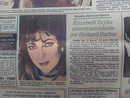 ¿Sabías que Elizabeth Taylor intentó suicidarse por Richard Burton?