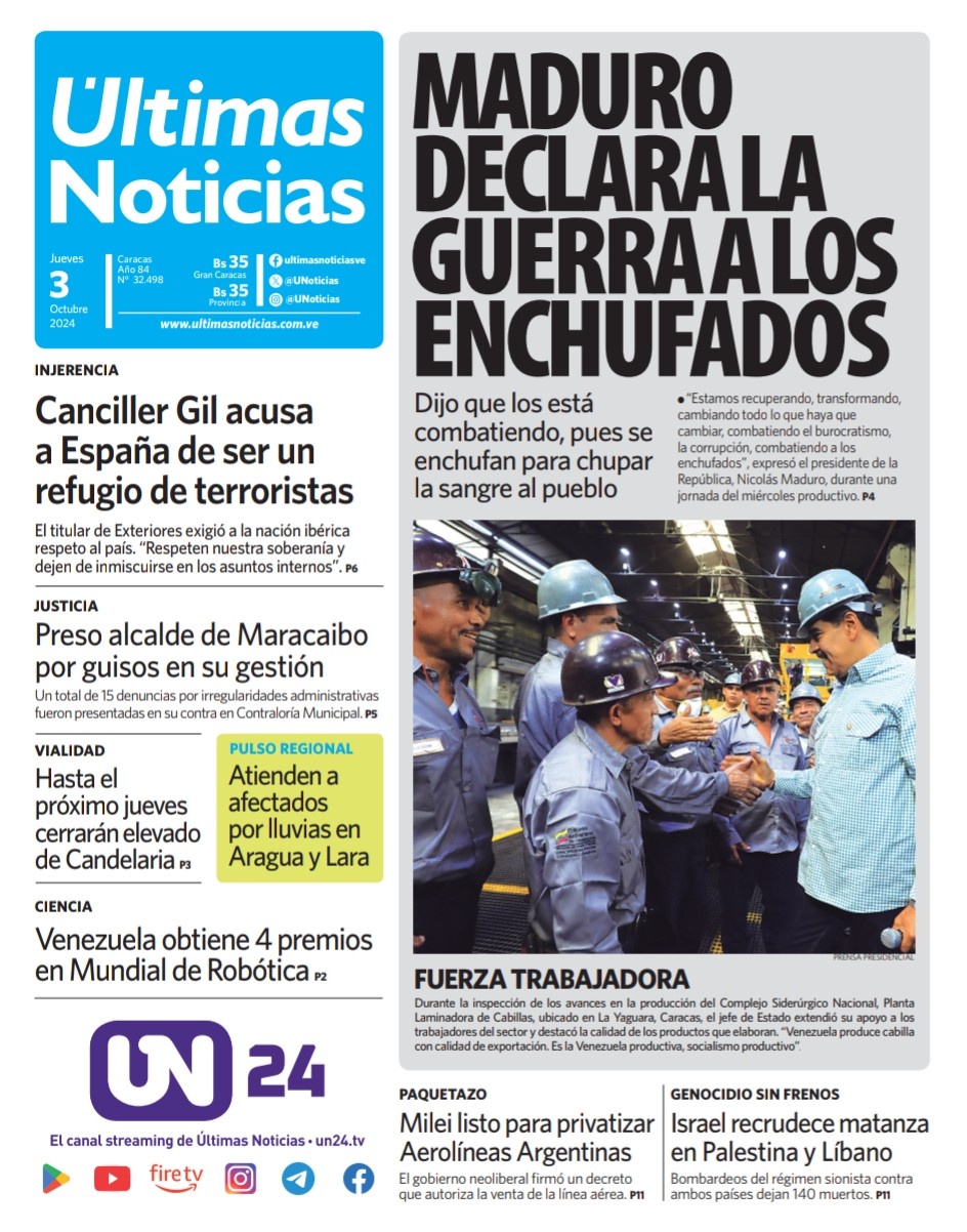 Titulares de la prensa nacional para este 3 de octubre