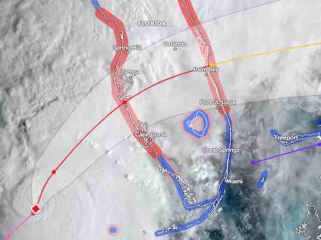 Así se encuentra Bahía de Tampa y Orlando mientras el huracán Milton se dirige hacia Florida 