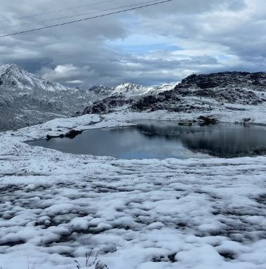 Nevó en el pico El Águila de Mérida