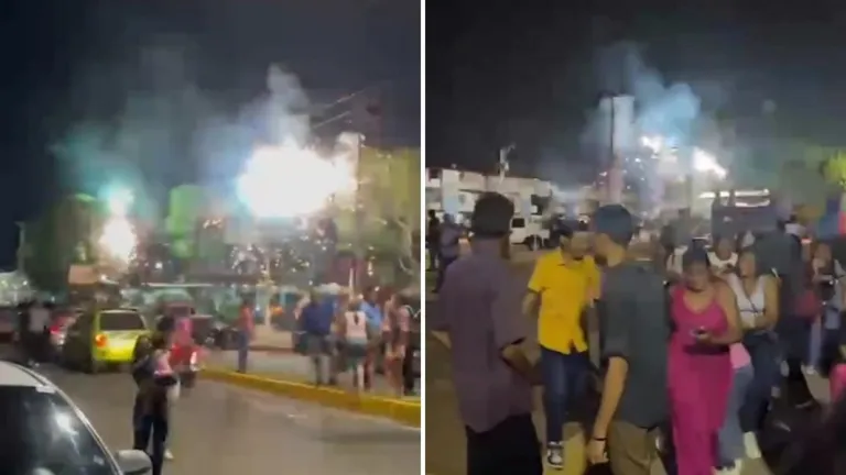 En pleno encendido de la Navidad en Apure hubo una explosión de guayas eléctricas