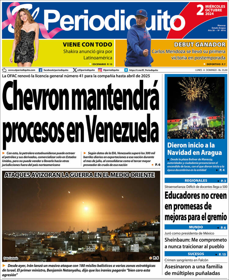 Titulares de la prensa nacional para este 2 de octubre