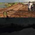 EMERGENCIA en Catatumbo como un solo hombre luchan contra el agua: El muro que levantan lo tumbó la corriente