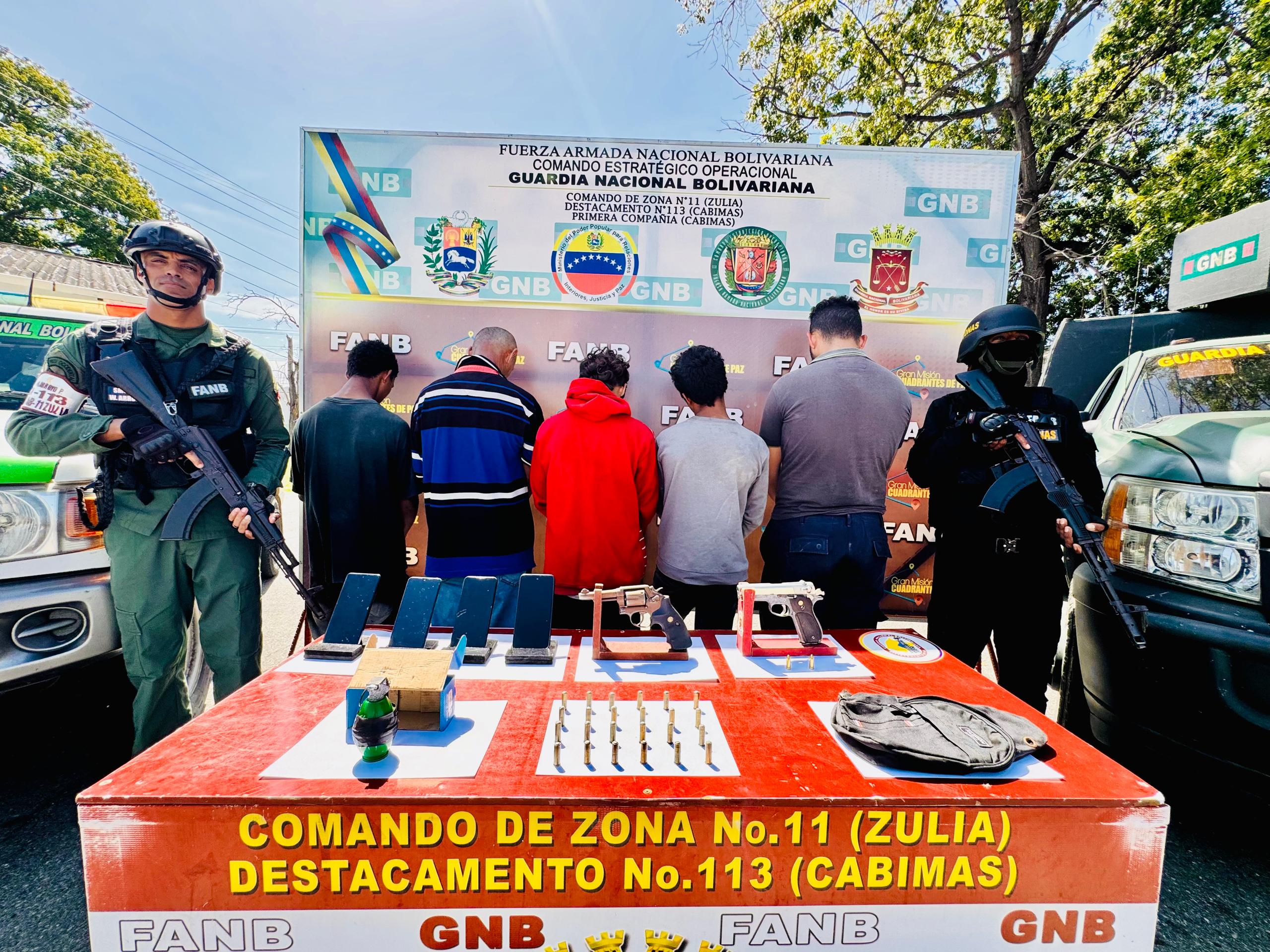 Detenidos por la GNB cinco miembros de la banda 