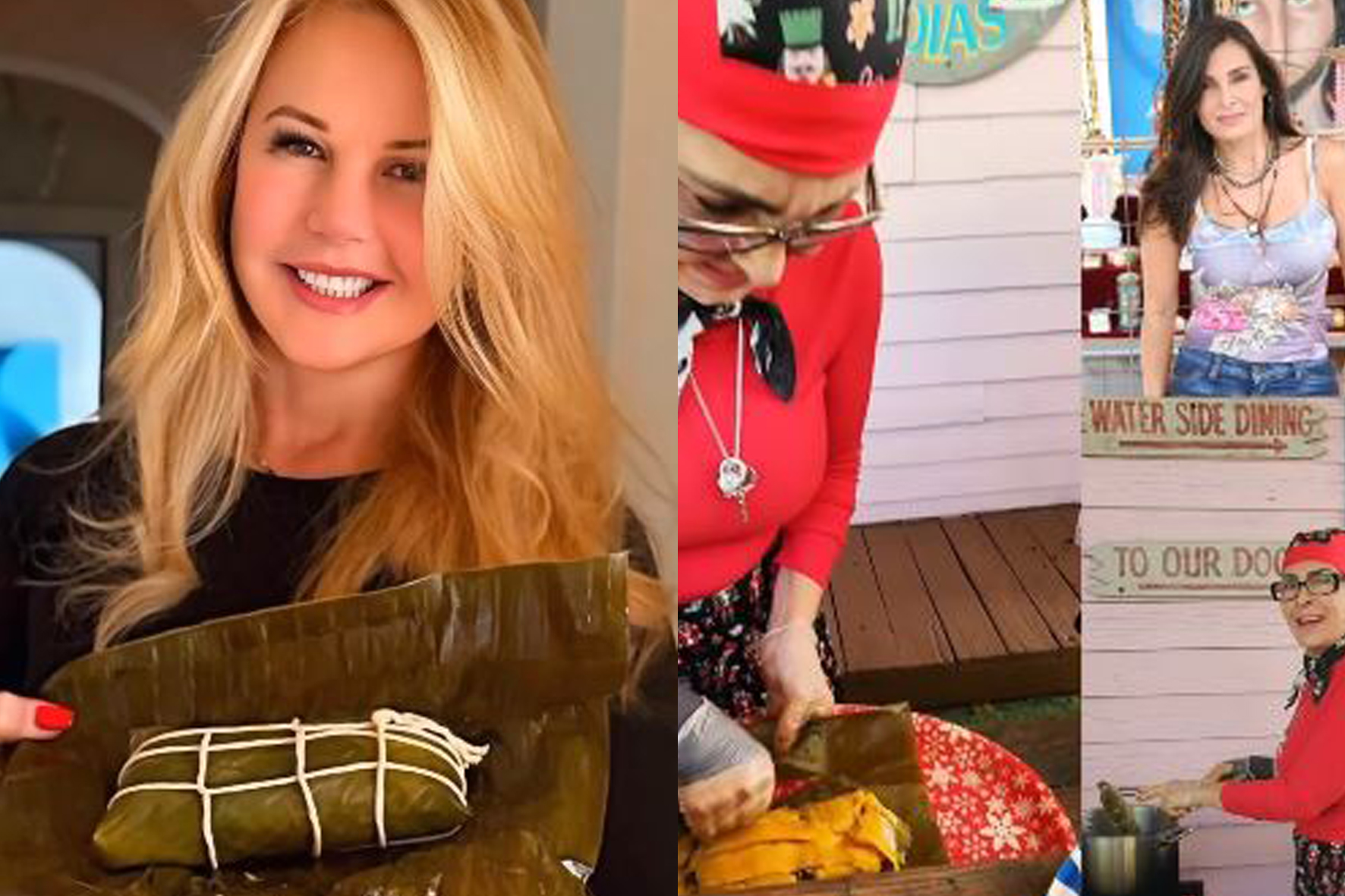 Irene Sáez, Sheynnis Palacios y Alba Roversi haciendo hallacas para Navidad