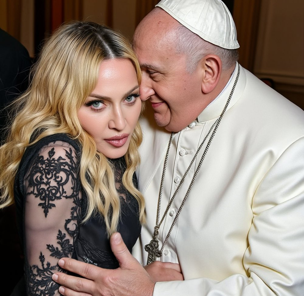 Madonna desata polémica con unas fotos abrazando al papa Francisco generadas por IA