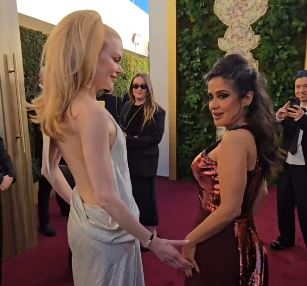 Salma Hayek y Nicole Kidman iluminaron los Globos de Oro