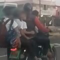 Se vuelve viral un hombre manejando moto en la C-3 de Maracaibo con cuatro niños a bordo