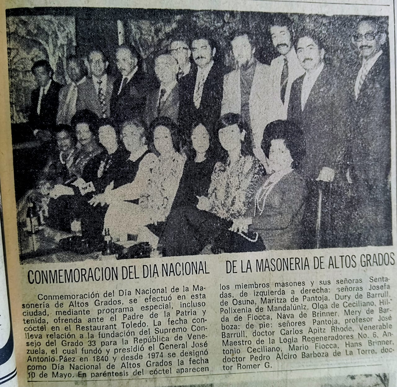 Los masones en Maracaibo en 1974