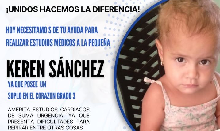 La pequeña Karen Sánchez tiene soplo en el corazón grado III y necesita estudios médicos