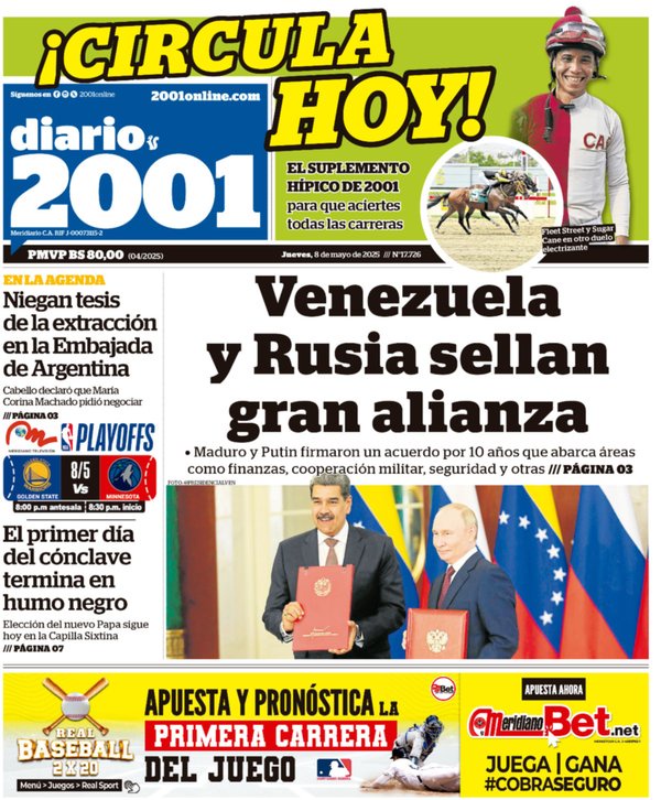 Titulares de la prensa nacional para este jueves 08 de mayo