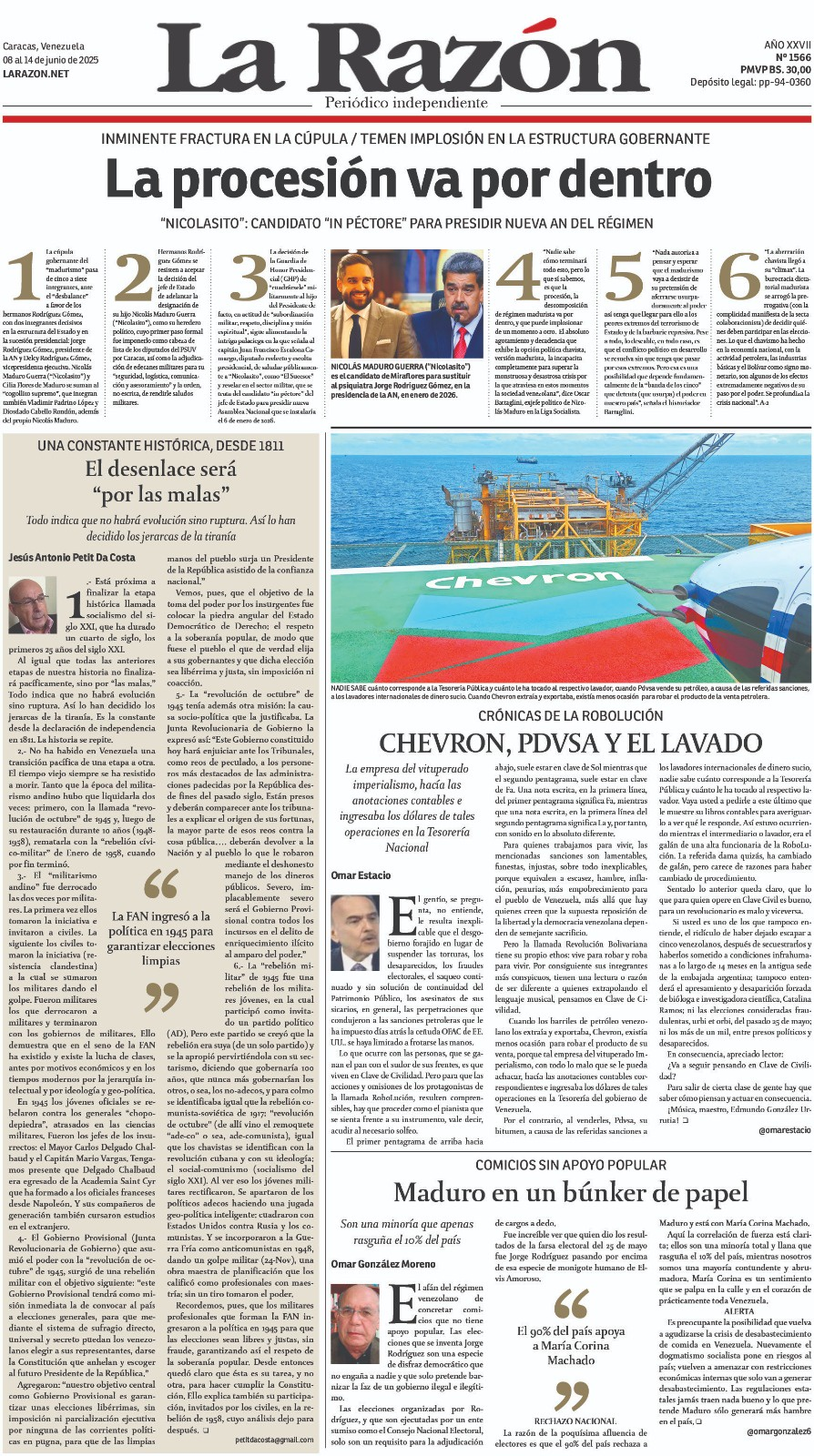 Titulares de la prensa nacional para este lunes 9 de junio