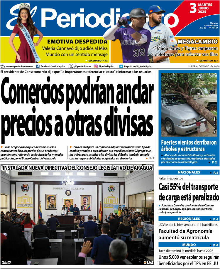 Titulares de la prensa nacional para este martes 3 de junio
