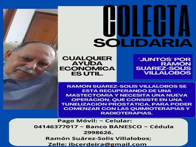 Ramón Suárez-Solís Villalobos enfrenta delicado proceso de salud y solicita apoyo solidario