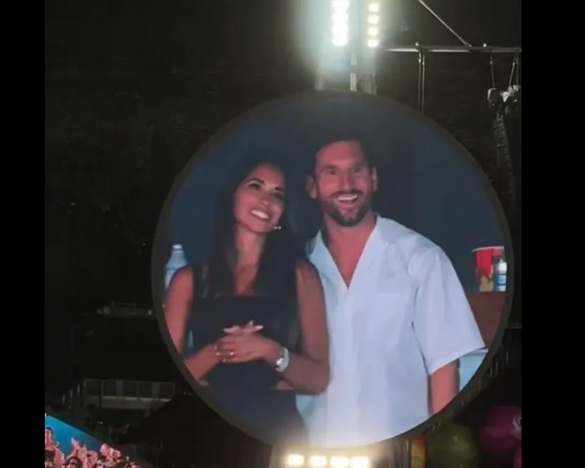 Messi y Antonella, ‘pillados’ por la kiss cam de Coldplay
