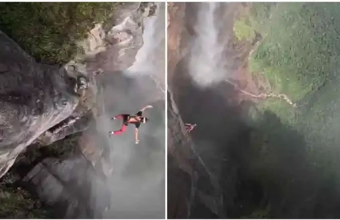 Atleta venezolano se lanzó en paracaídas desde el Salto Ángel