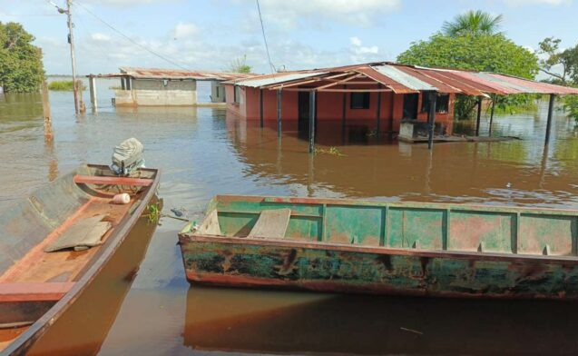Familias evacúan masivamente sus viviendas en Bolívar ante crecida del río Orinoco
