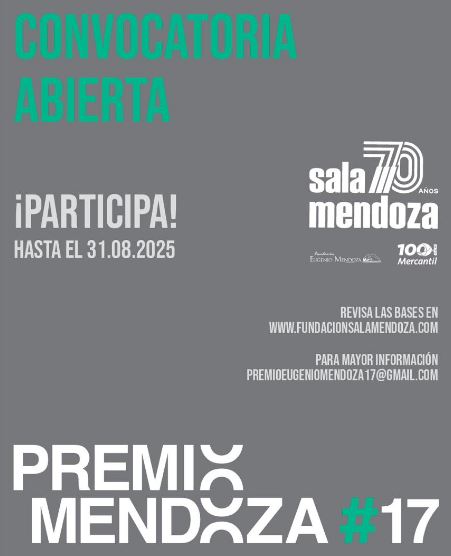 Hasta el domingo 31 pueden optar los artistas por los Premios Fundación Mendoza