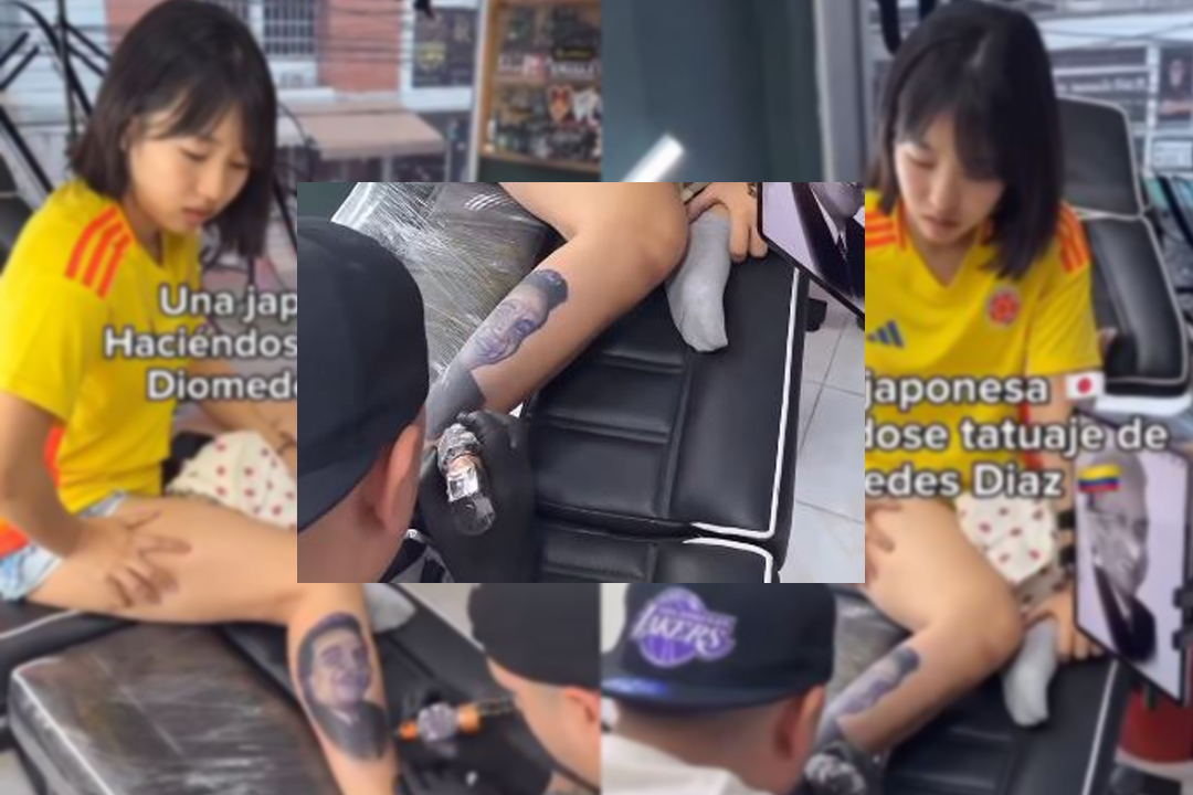 Japonesa amante del vallenato se tatua a Diomedes Díaz