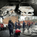Voraz incendio consumió 11 carros dentro del sótano de una residencia en Caracas