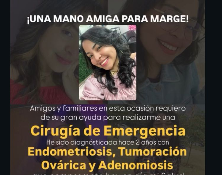 Margelis Andrade pide ayuda para cirugía de emergencia: Diagnóstico de endometriósis, tumoración ovárica y adenomiosis