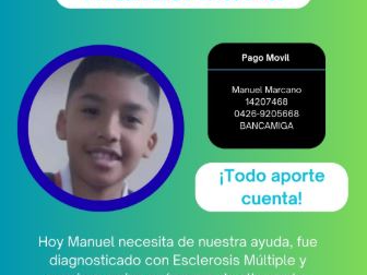 Manuel David tiene esclerosis múltiple y necesita apoyo para su tratamiento