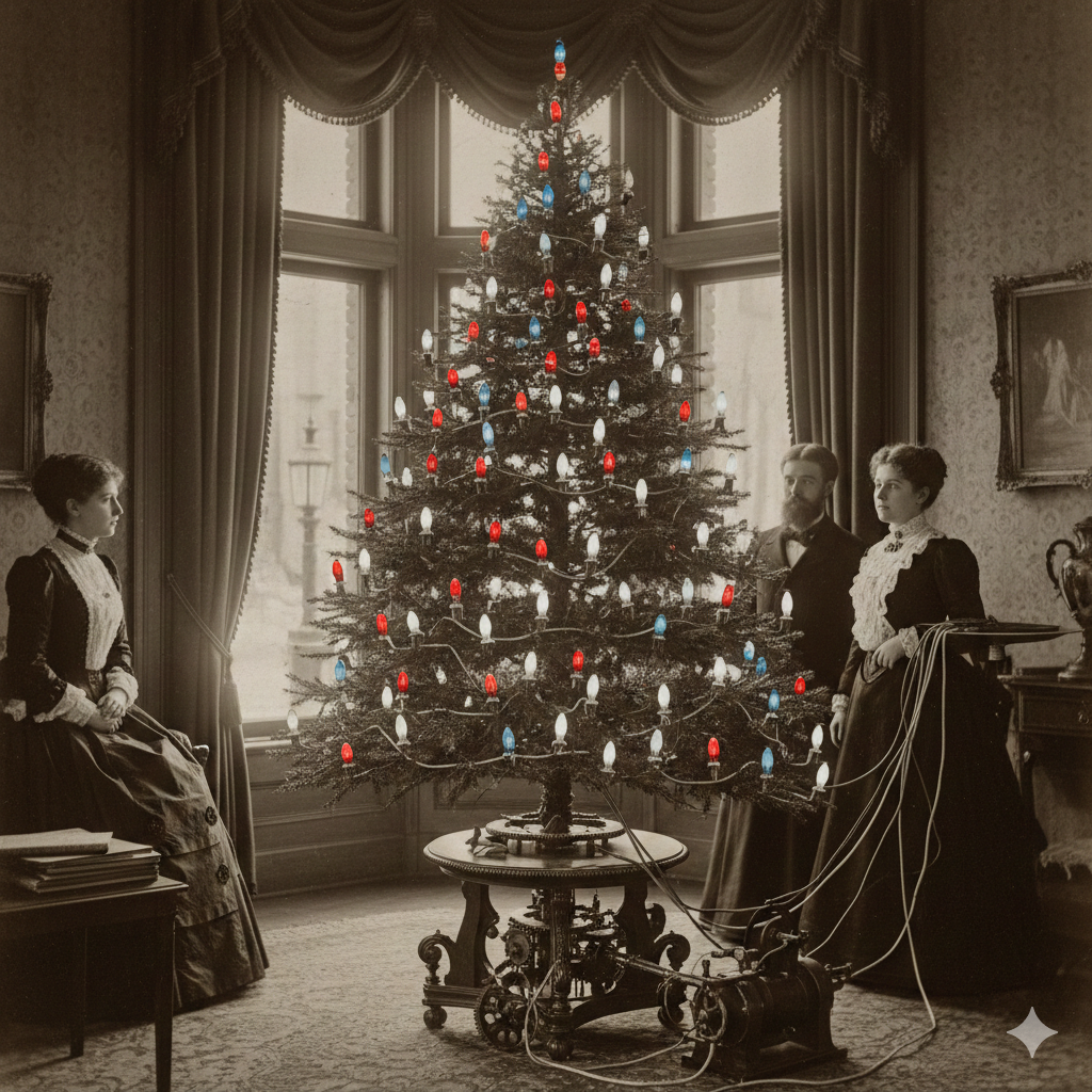 ¿De quién fue la idea de ponerle luces al arbolito?