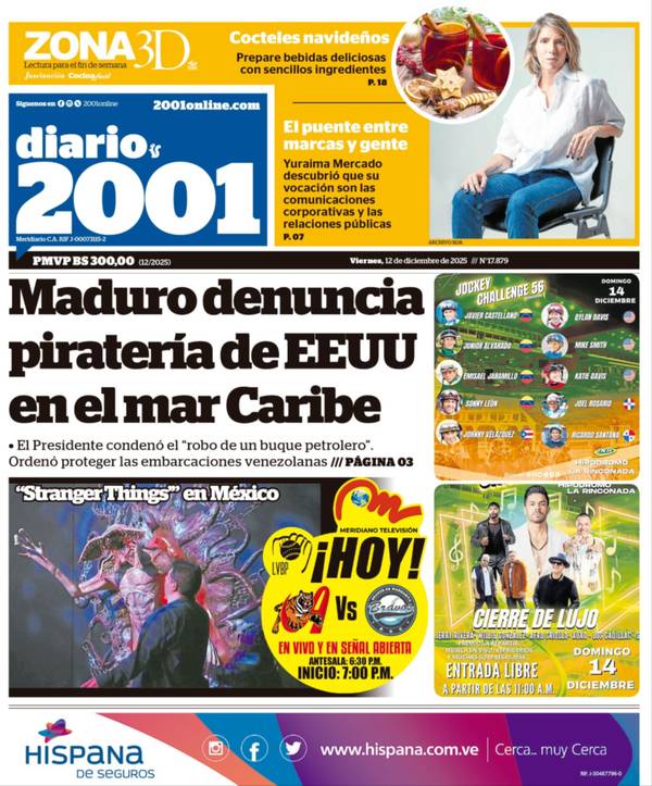 Titulares de la prensa nacional para este lunes 15 de diciembre