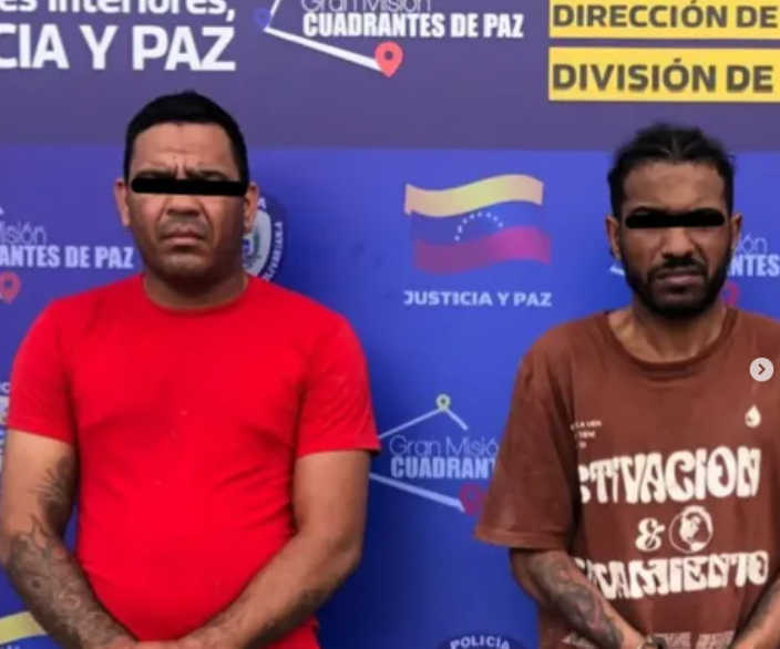 Detenidos dos extorsionadores en Lagunillas, uno era funcionario activo de la PNB