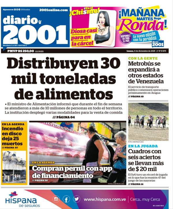 Titulares de la prensa nacional para este lunes 8 de diciembre