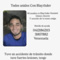 Campaña de solidaridad: Blaythder Gómez requiere apoyo urgente tras grave accidente de tránsito
